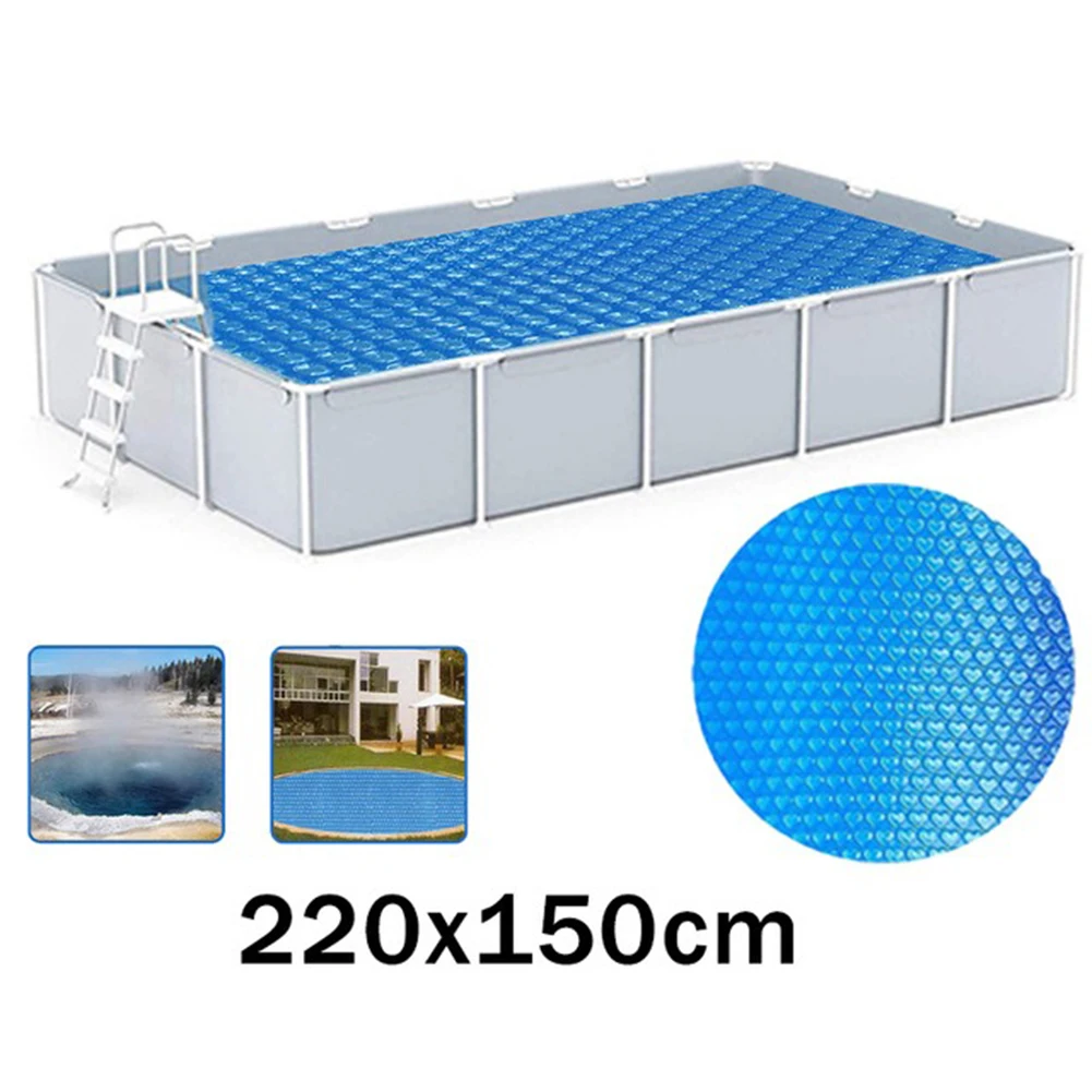 Blue Pool Cover Pool Dust Cover Pool Maintenance Extended Pool Heating Time Minimizes Overnight Heat Loss For Pool Heater