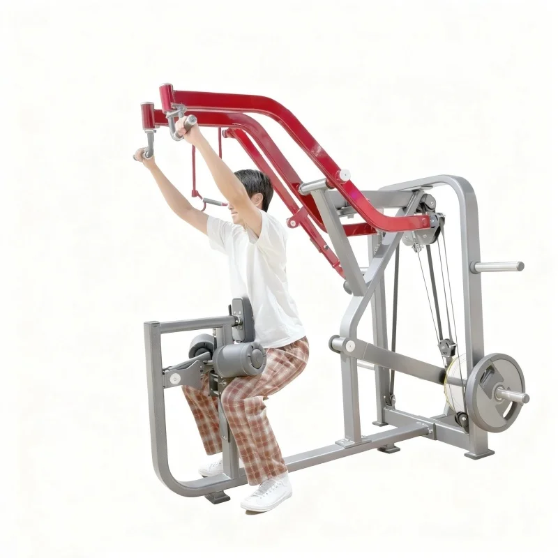 High Quality Iso-Lateral Front Lat Pulldown Gym Machine for Back Extension and Front Lat Pulldown Plate Load Selection