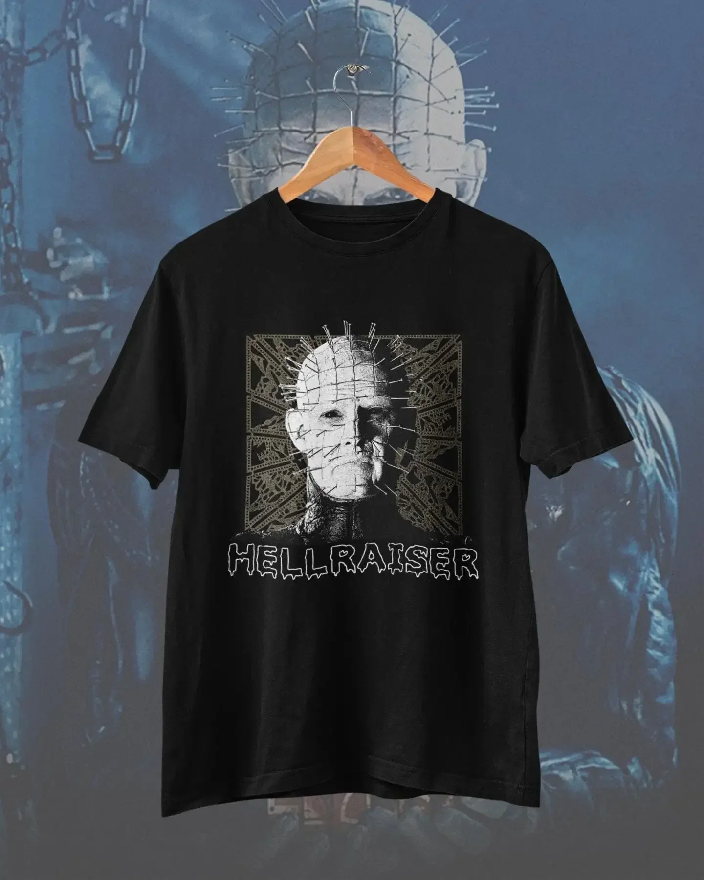 Hellraiser Movie T shirt Pinhead teeshirt Pin Head Cenobite Streetwear Merch Scary Vintage Horror