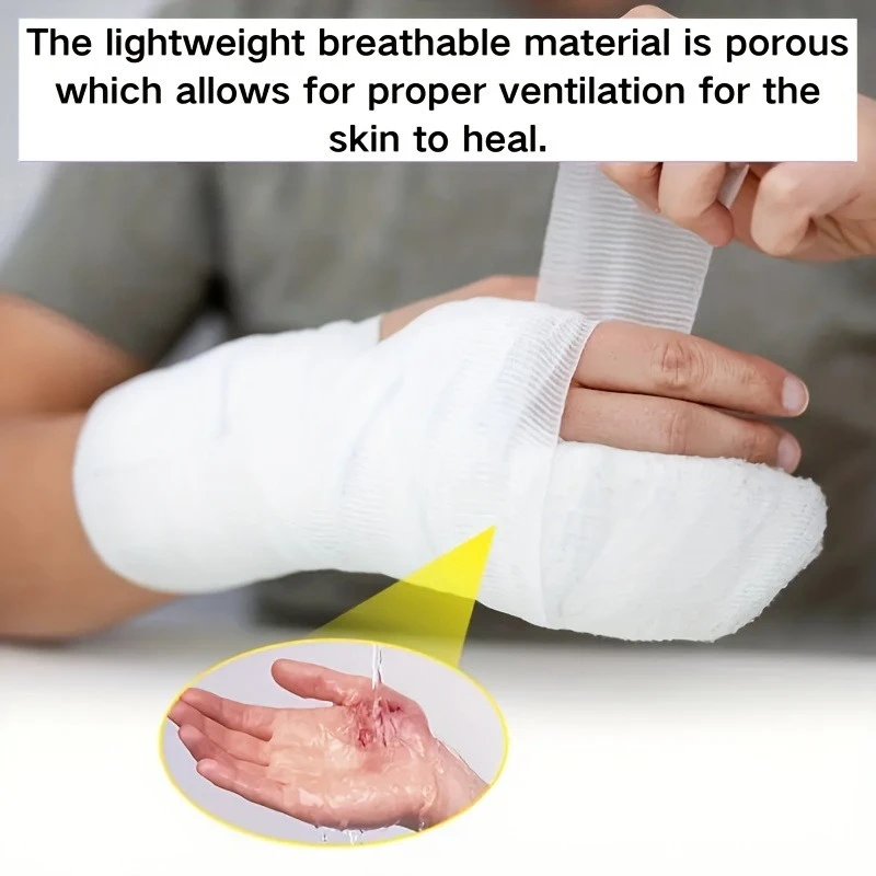 Bandage, stretchable and breathable gauze, suitable for wound care, post-surgical care, incision and injury treatment