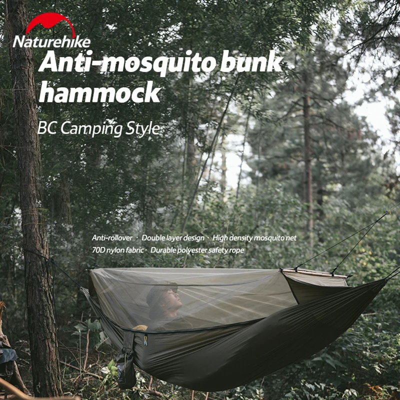 Naturehike hamak wiszące łóżko hamak do spania z moskitierą 1 osoba na zewnątrz Camping ultralekki 1.3kg z 200kg