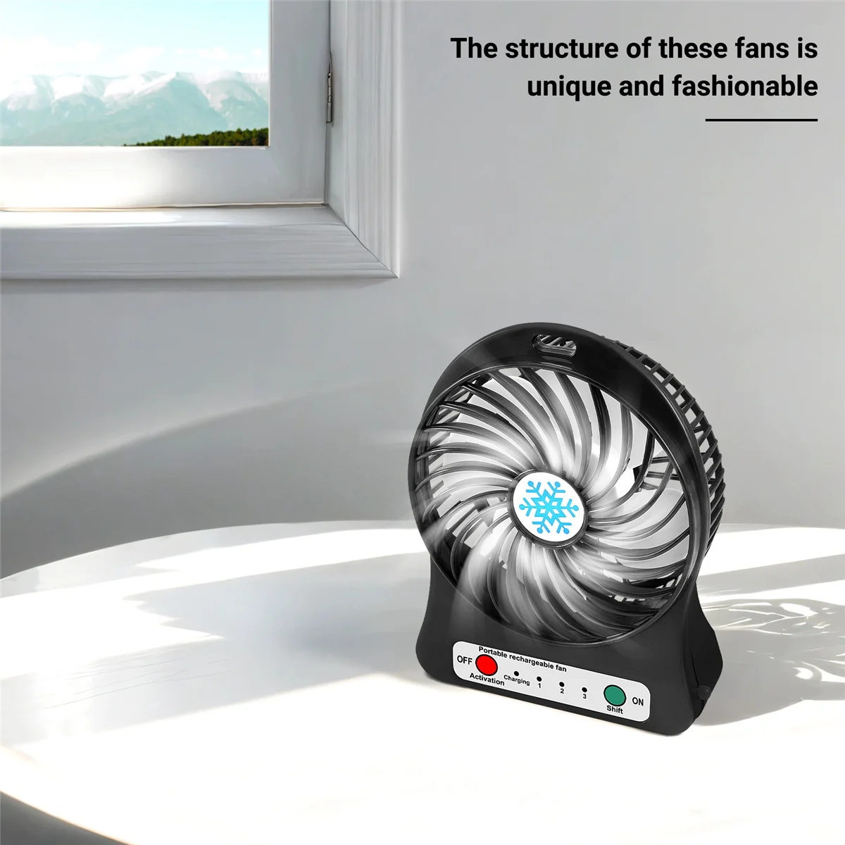 Portable Rechargeable Mini Fan Air Cooler Mini Desk Fan USB Cooling Rechargeable Handheld Fans Black