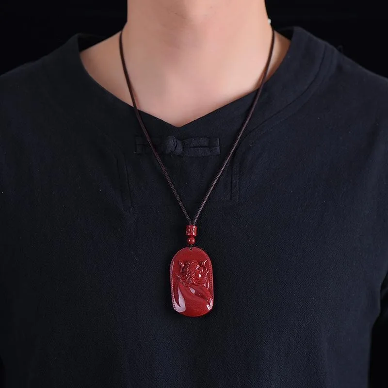 Cinnabar Tianshi Zhong Kui Pendant for Men and Women with The Same Simple Accessories