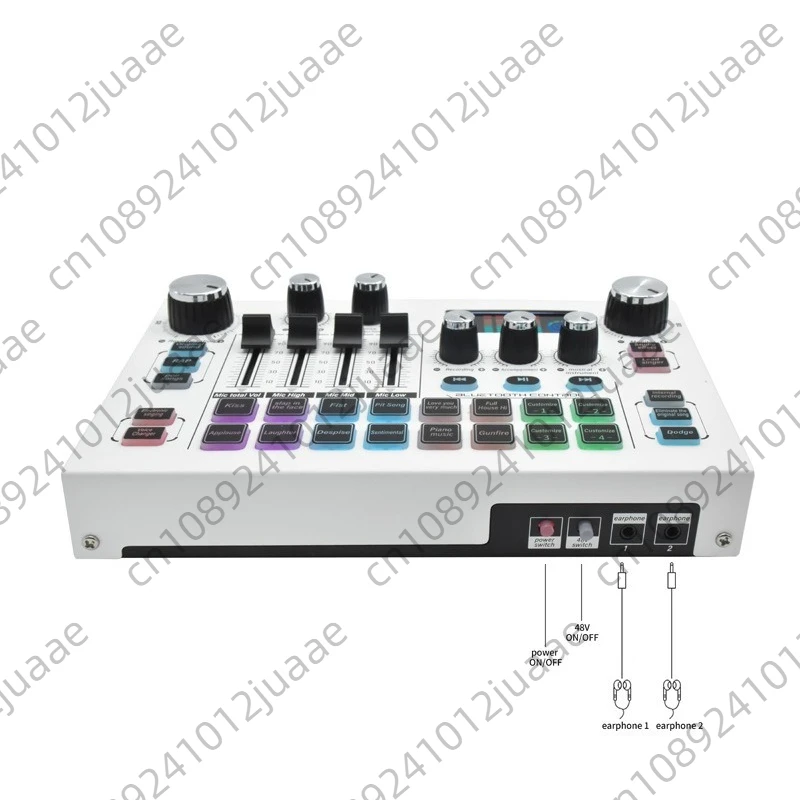 English version sound card recording live broadcast Karaoke mobile phone computer custom sound 48V all-metal sound card X7