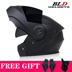 Casco de Moto de doble lente para hombre y mujer, visera Interior de seguridad Modular abatible, aprobado por DOT, última moda