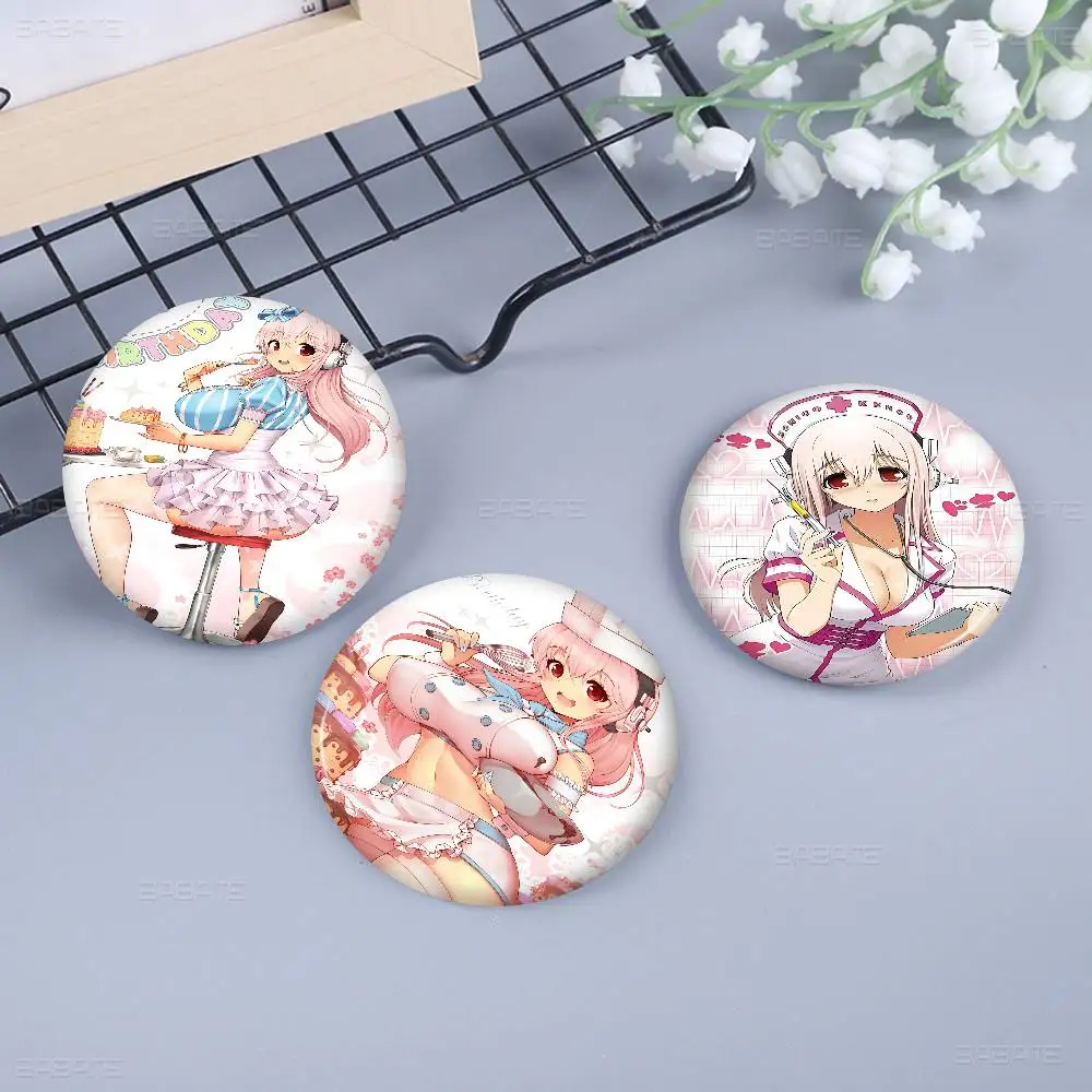 

Anime Super Sonico Creative Tinplate Soft Button Pins Animal Icon Brooch Lapel Backpack Badge Accessories Pin