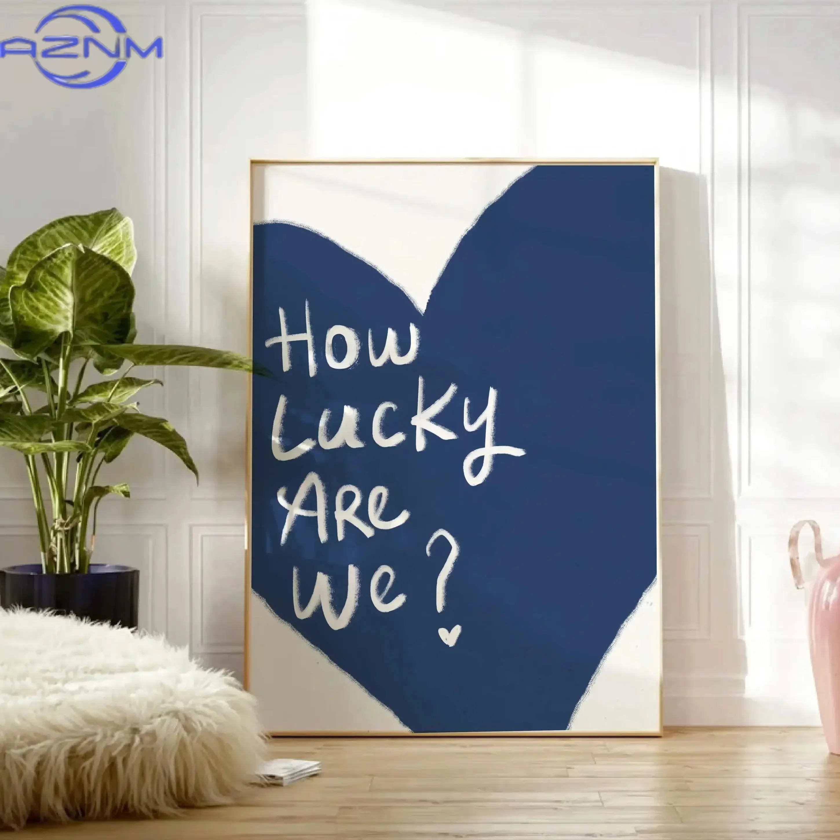 AZNM 1pc Retro Trendy Aesthetic Poster Apartment Decor Typography Hand Written Quote Wall Art Digital Livingroom Dining Room Kit