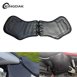 Motorcycle Black Leather Side Saddle Heat Shield Deflector Universal For Harley Sportster XL Touring Street Road Glide For Honda
