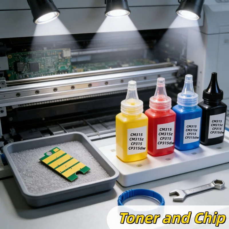 Toner Powder and Chip Compatible for Fuji Xerox DocuPrint CM315 CM315z CP315 CP315dw Cm 315 315z Cp 315 Laser Printer