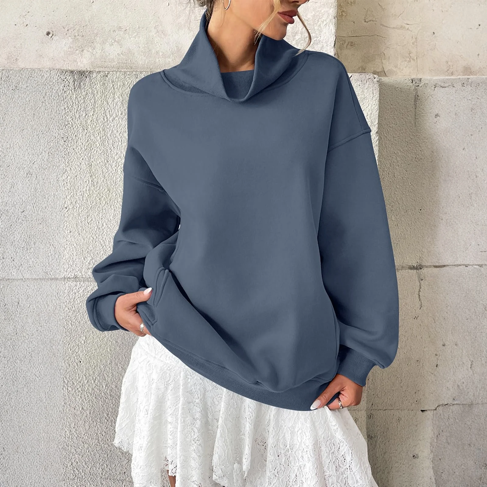 Felpa con cappuccio mezza zip a maniche lunghe con tasca alta casual e alla moda da donna Sudaderas De Mujer Abbigliamento donna Felpe con cappuccio Donna
