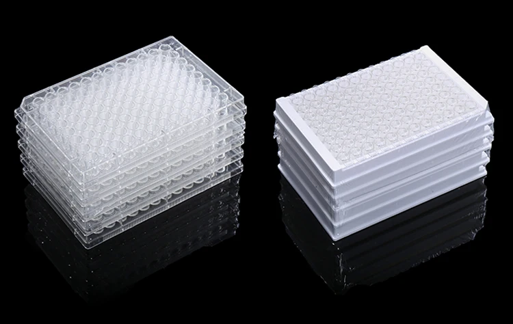96-Loch-ELISA-Platte für Laborgeräte, Kulturplatte, Werkzeug für die Gewebekultur, aus Polystyrol, zerlegbar, steriles Verpacken, 5 Stück/Packung – Detail 1