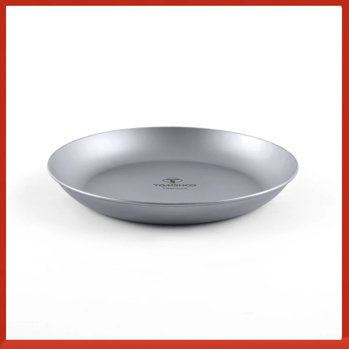 TOMSHOO Outdoor Ultralight Portable Tableware Titanium Round Camping Plate Cookware Dishwasher Safe Backpacking Dinner Plate for