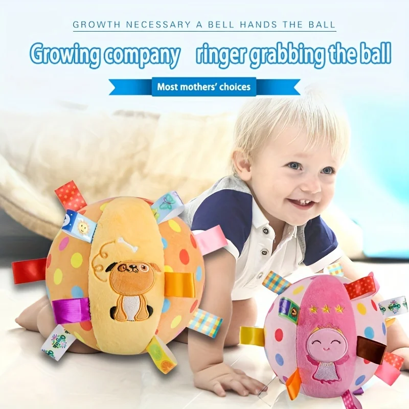 1 stuks babylint rammelaar geluid knuffel - ingebouwde bellen, zachte grip, visuele stimulatie, perfect vakantiecadeau voor baby