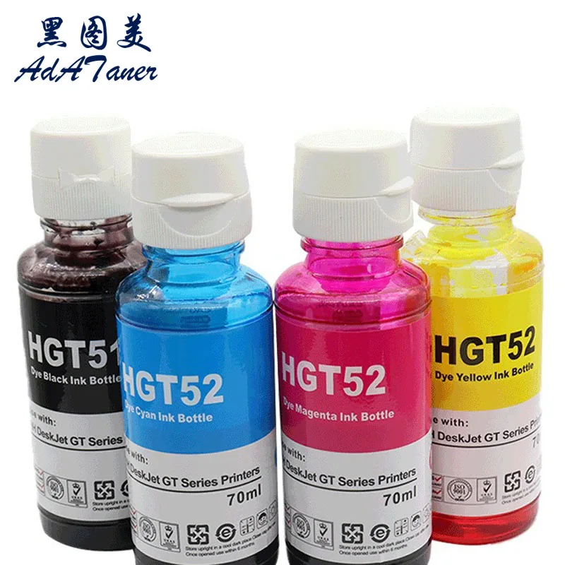 GT51 GT 51 52 53 GT52 GT53 Premium Color Compatible Bottle Water Based Refill Inkjet Ink For HP DeskJet GT 5810 5820 Printer