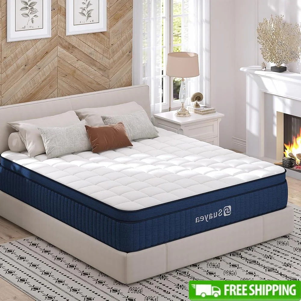 12 Inch King Size Hybrid Mattress Memory Foam Pocketed Springs Ultimate Motion Isolation Comfortable Pressure Relief Sleep