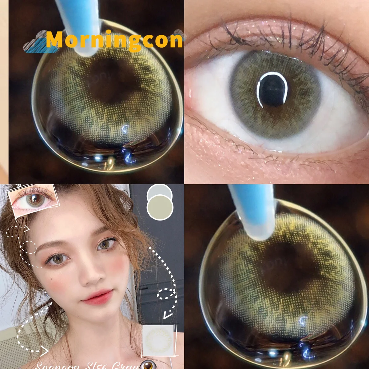 iris gray  Myopia Prescription Soft Colored Contacts Lenses For Eyes Small Beauty Pupil Make Up Natural Yearly