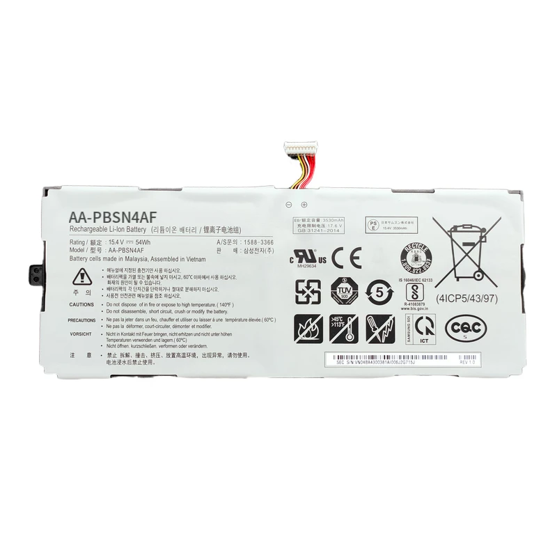 AA-PBSN4AF laptop battery for Samsung 15.4v 54wh np950sbe NP930SBE-K01US np930sbe 750xbe 730xbv 930mbe 730xbe