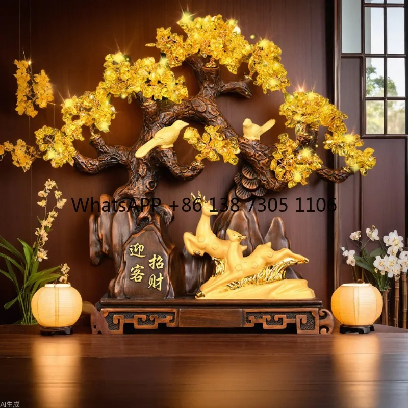 

Fortune Tree Business Opening Ornament Crystal Shake Fortune Tree Living Room Entrance TV Cabinet Decoration Office Decoration