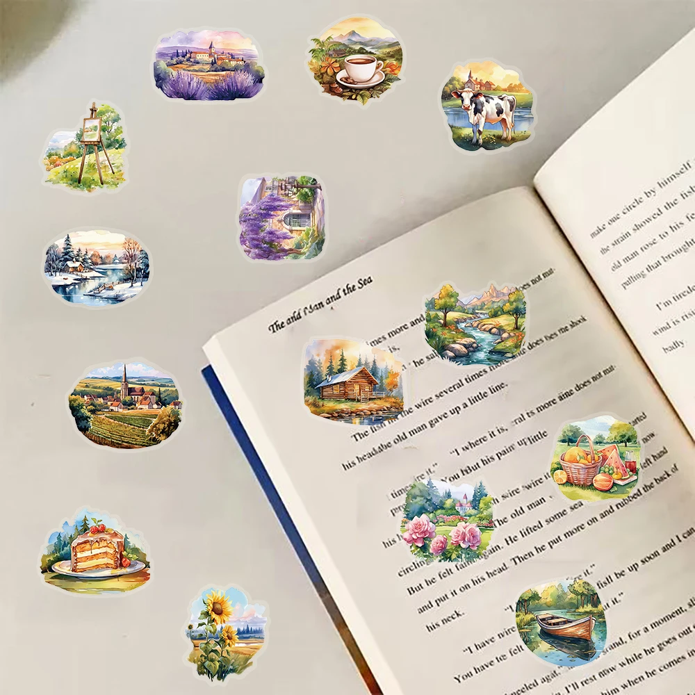 50/100 Stück Aufkleber mit ländlichen Motiven für Scrapbooking, Laptop, Ästhetik, Motorrad, Schreibwaren, Schulbedarf, Notizbuch, kreative Aufkleber