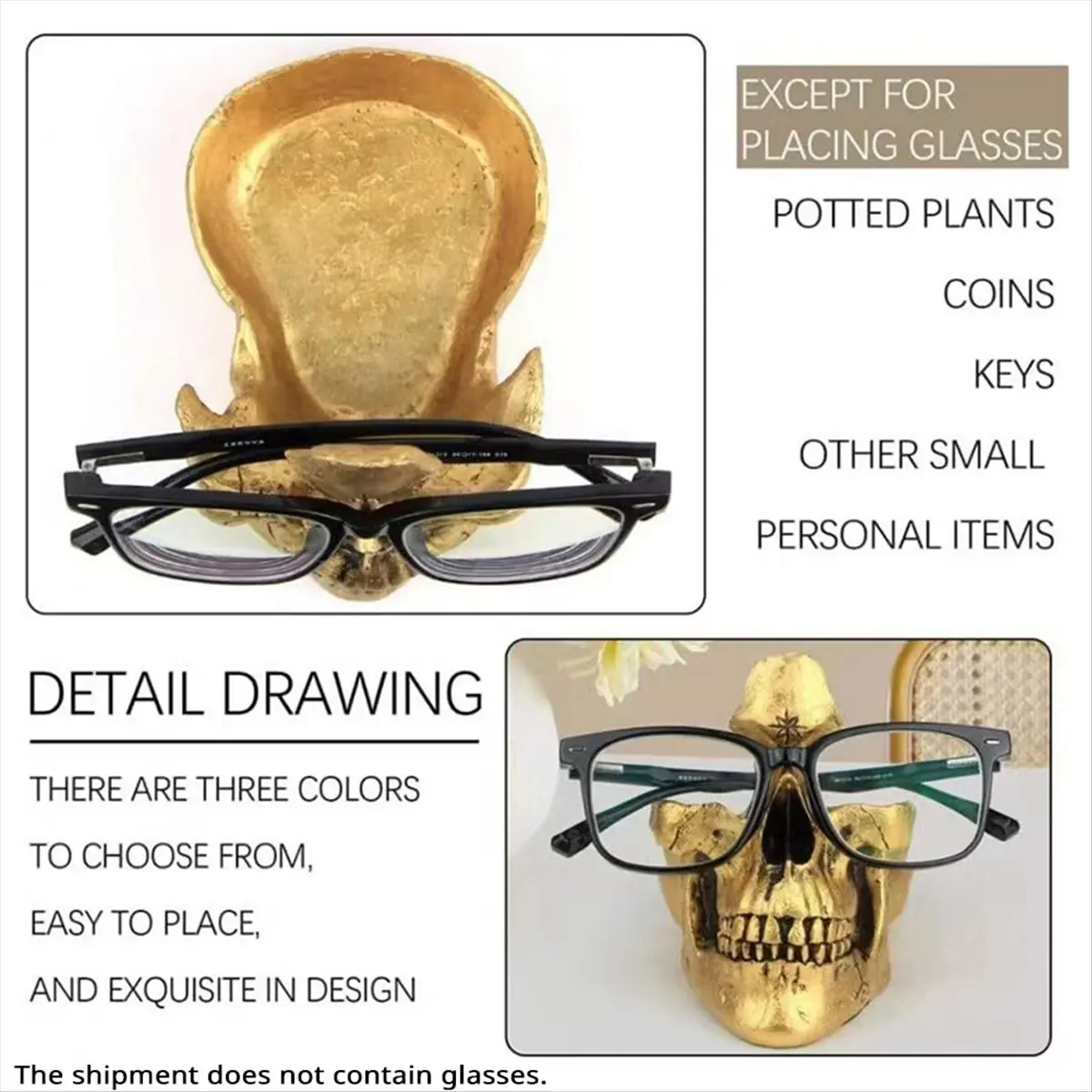 【coupon-】{0}skull-glasses-stand-holdereyeglasses-holder-sunglasses-spectacle-display-rack-key-holder-resin-sculptures
