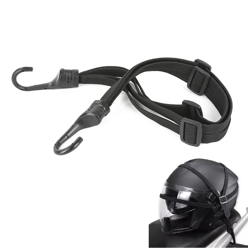 60cm Motorcycle Helmet Straps Universal Motorcycle Strength Retractable Luggage Elastic Rope Strap Luggage Bag Black