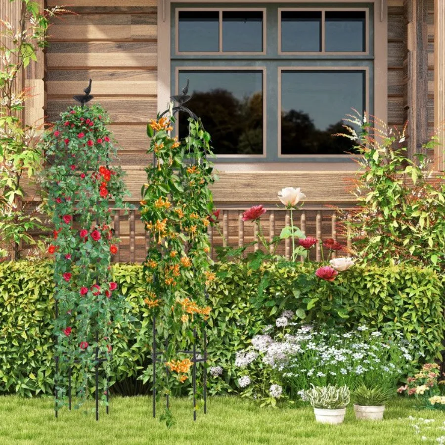 Traliccio per obelisco da giardino da 2 pezzi per piante da arrampicata
