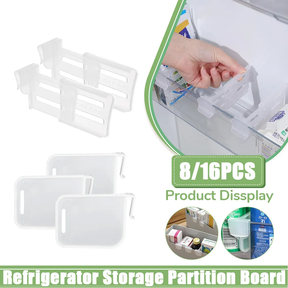 Refrigerator Storage Partition Board Retractable Plastic Divider Home Storage Splint Kitchen Fridge Bottle Classified Shelf