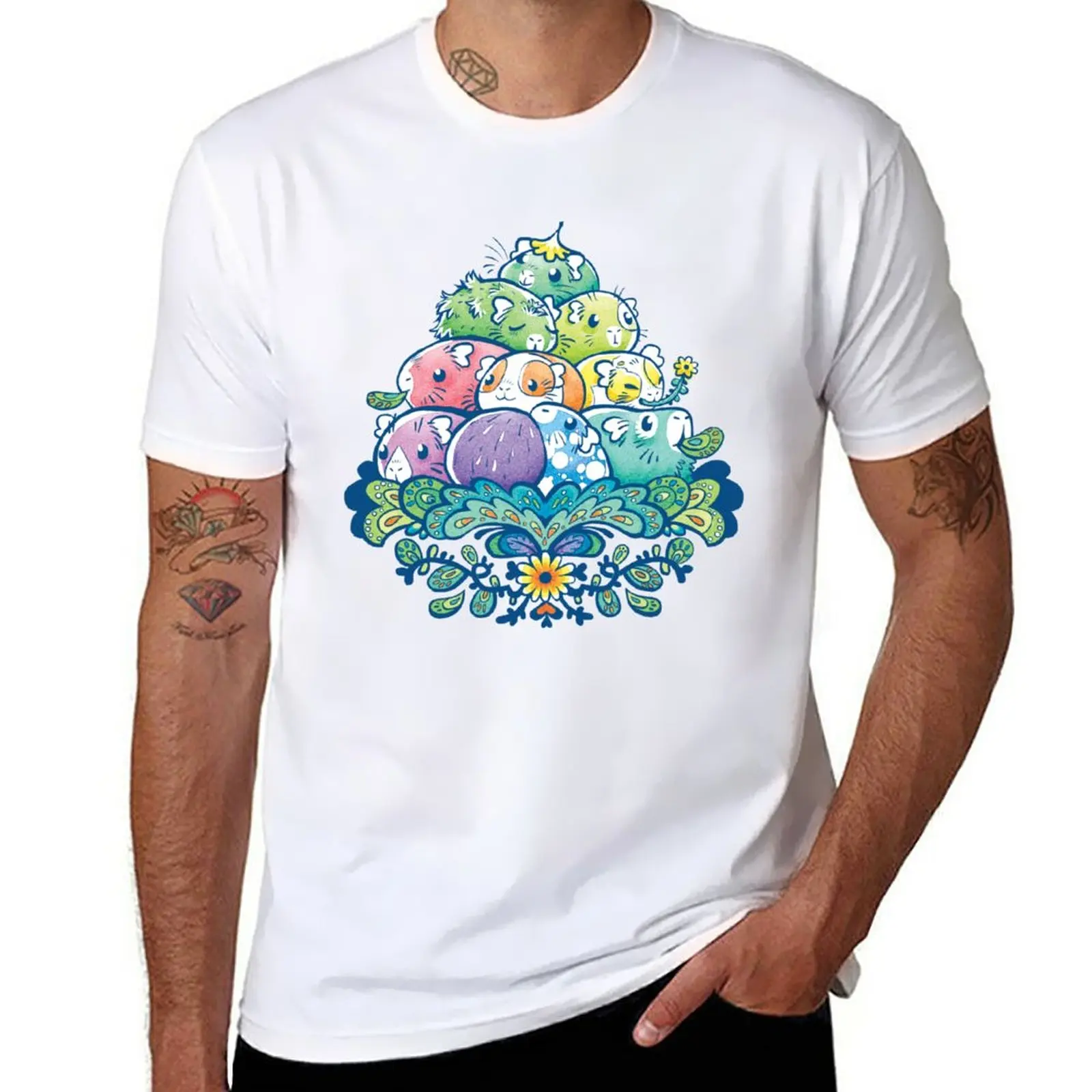 Blooming Piggy Pile T-Shirt cute clothes Aesthetic clothing graphics quick-drying oversized t shirts for men