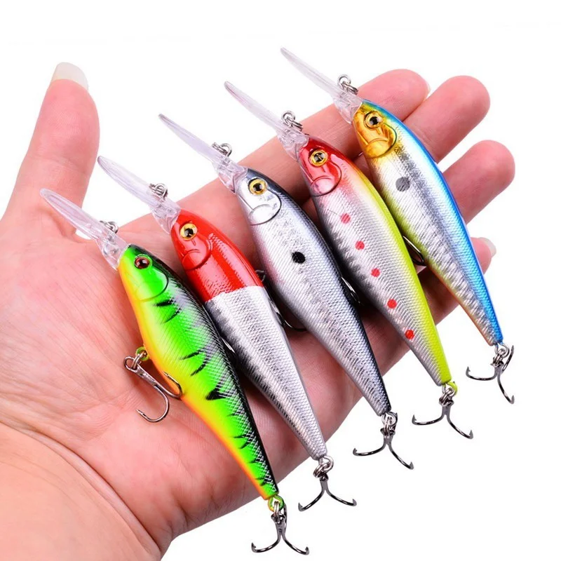 10PCS Minnow Angeln locken Hecht Karpfen Angeln Künstliche Harten Köder Fisch Lockt Tiefe Schwimmen Wobbler Crankbait Tackle