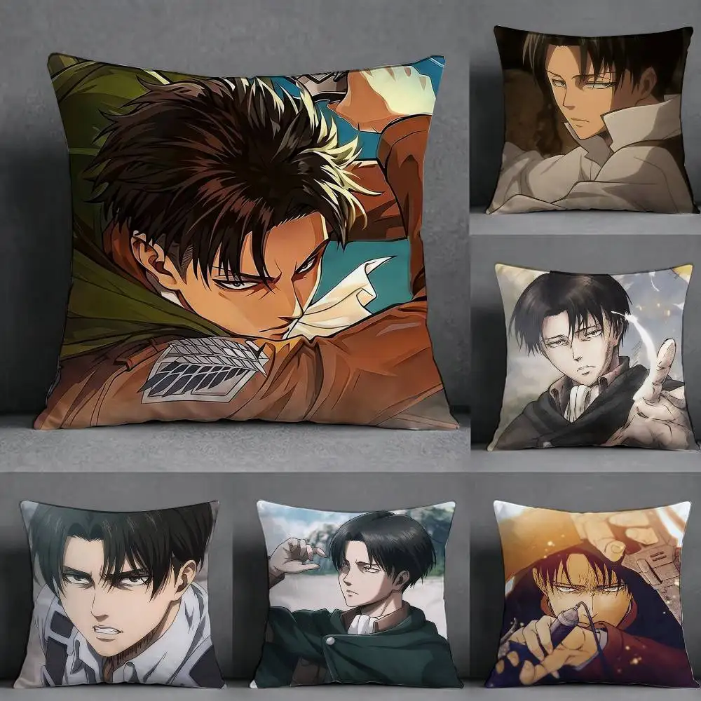 Attack on Titan Levi Ackerman Square Double-Sided printed Pillow Case Bedroom Bedside Pillow Sofa Cushion Cover