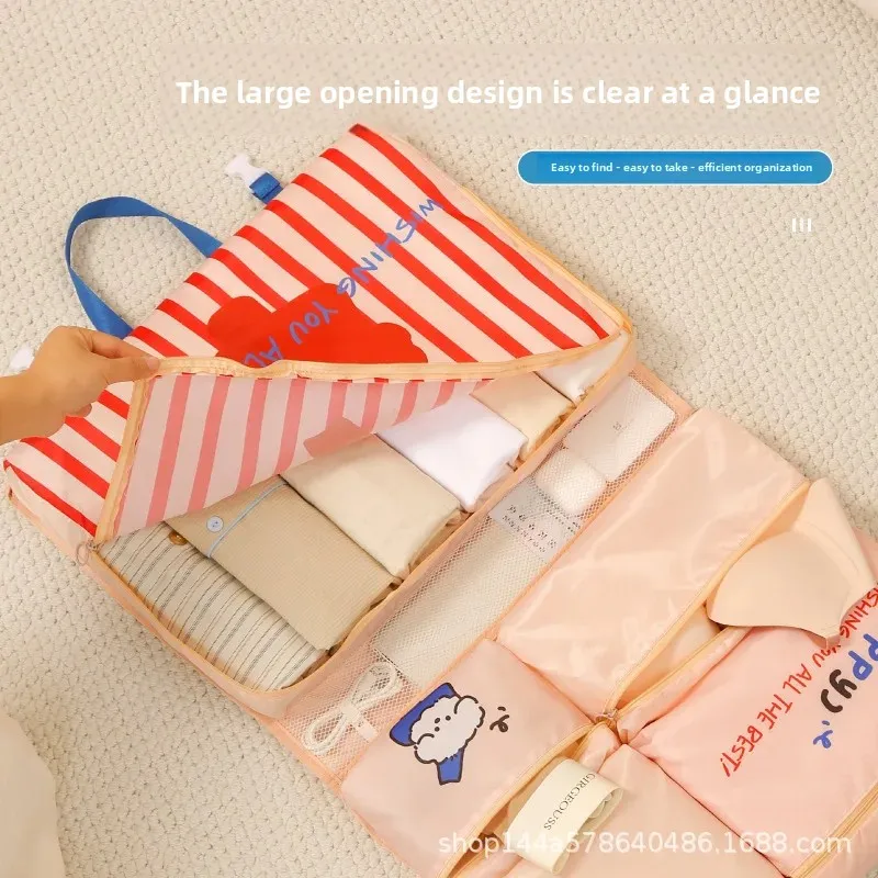 حقيبة تخزين للسفر قابلة للطي معلقة مقاومة للماء للملابس والملابس الداخلية والملابس الحميمة والأمتعة ورحلات العمل وحقيبة تنظيم #1