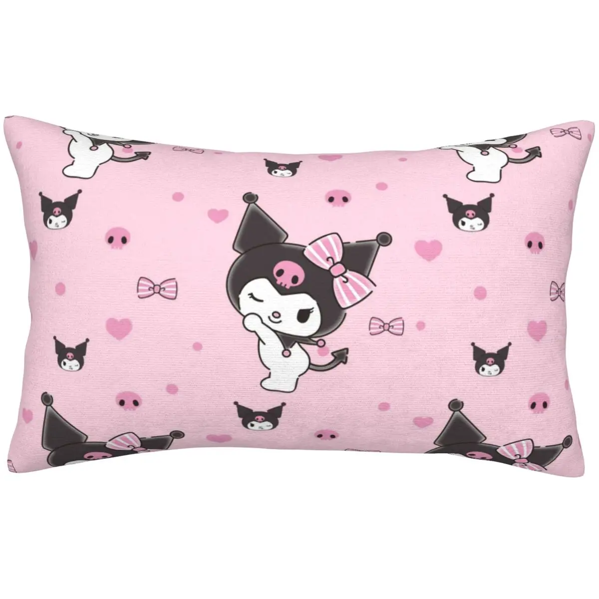 Kuromi Cute Reversible Pillowcase Cover 20x30 for Hair and Skin Bedding Pillow Covers For Kids Children