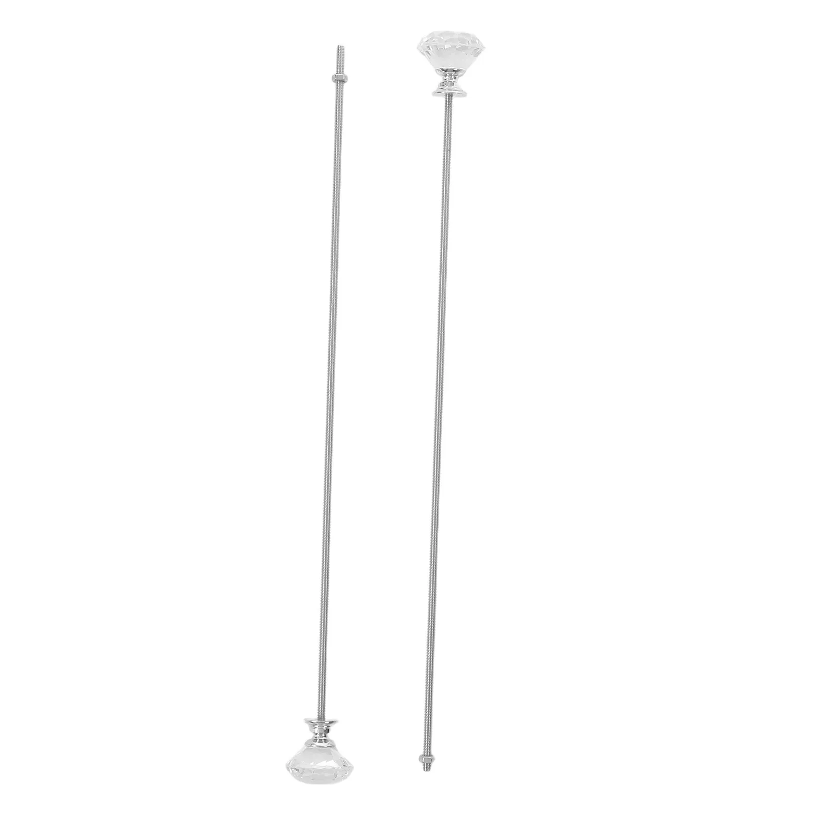 2Pcs Crystal Topped Fairy Wand Plant Supports Metal Garden Stakes for Orchid Flower Pots Tomato Plants Flower Vase Arrangements