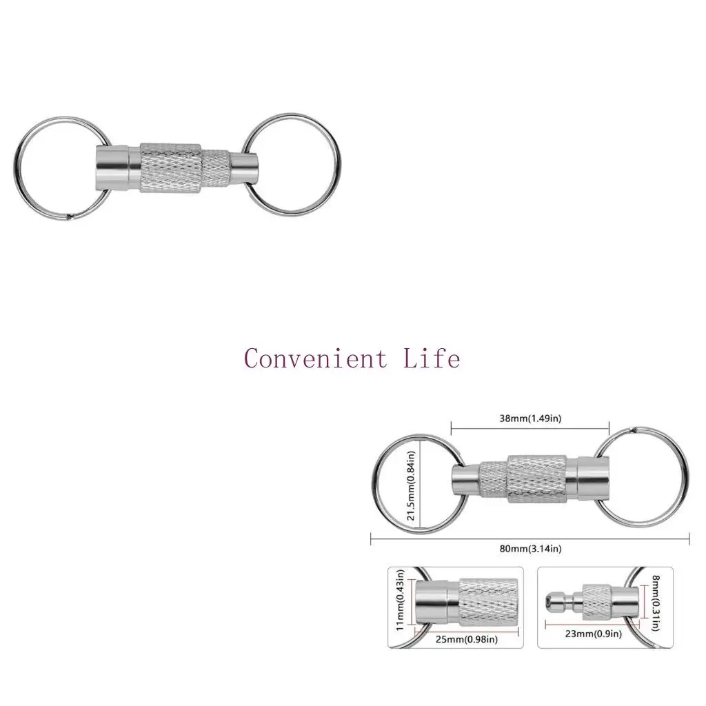 

L1EE Detachable Rings Removable Keyring Quick Release Keychains Pull-Apart Keyring