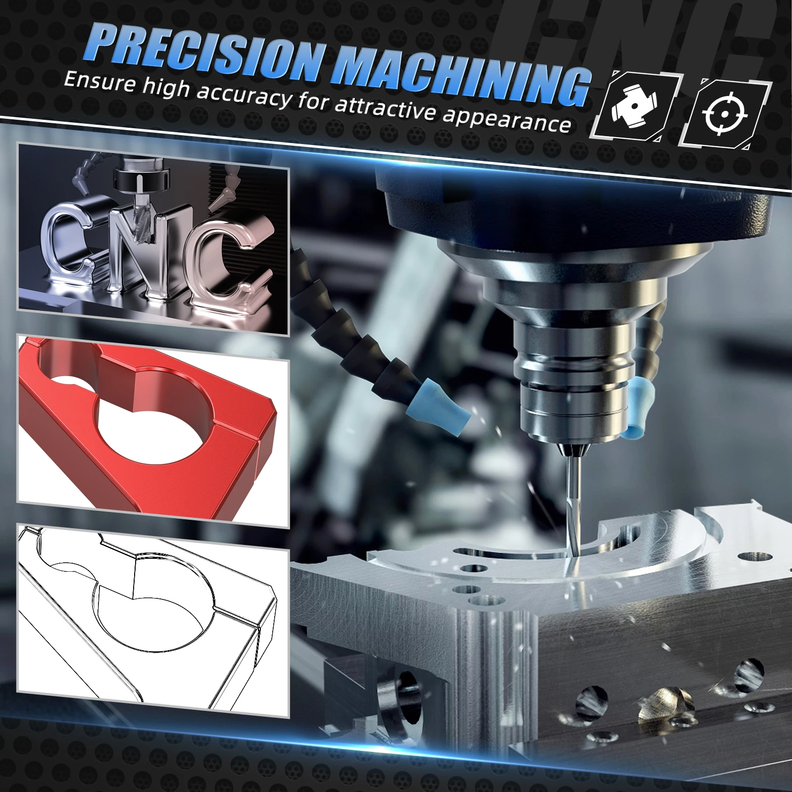 NICECNC TRX450R الخلفية المزدوجة الفرامل خط المشبك لهوندا TRX450R 2006-2009 TRX450ER 2006-2014 43462-HP1-600 الألومنيوم التصنيع باستخدام الحاسب الآلي #6