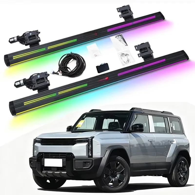 LED Colorful Lighting Electric Power Running Board Electric Side Steps For Chery Fulwin X3L For Jaecoo J6T REEV 2025+