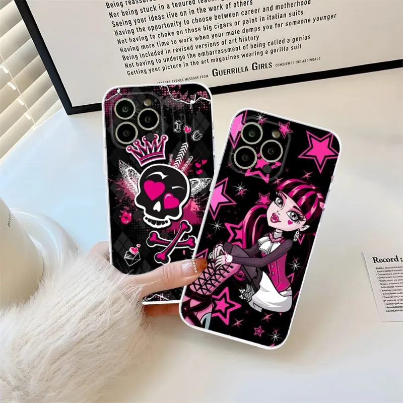 M-Monsters High Girl A-ccessories Phone Case Transparent For Iphone 14Pro 11 12 14 Pro Max Mini 6 6s 7 8 Plus X XR XS SE2020