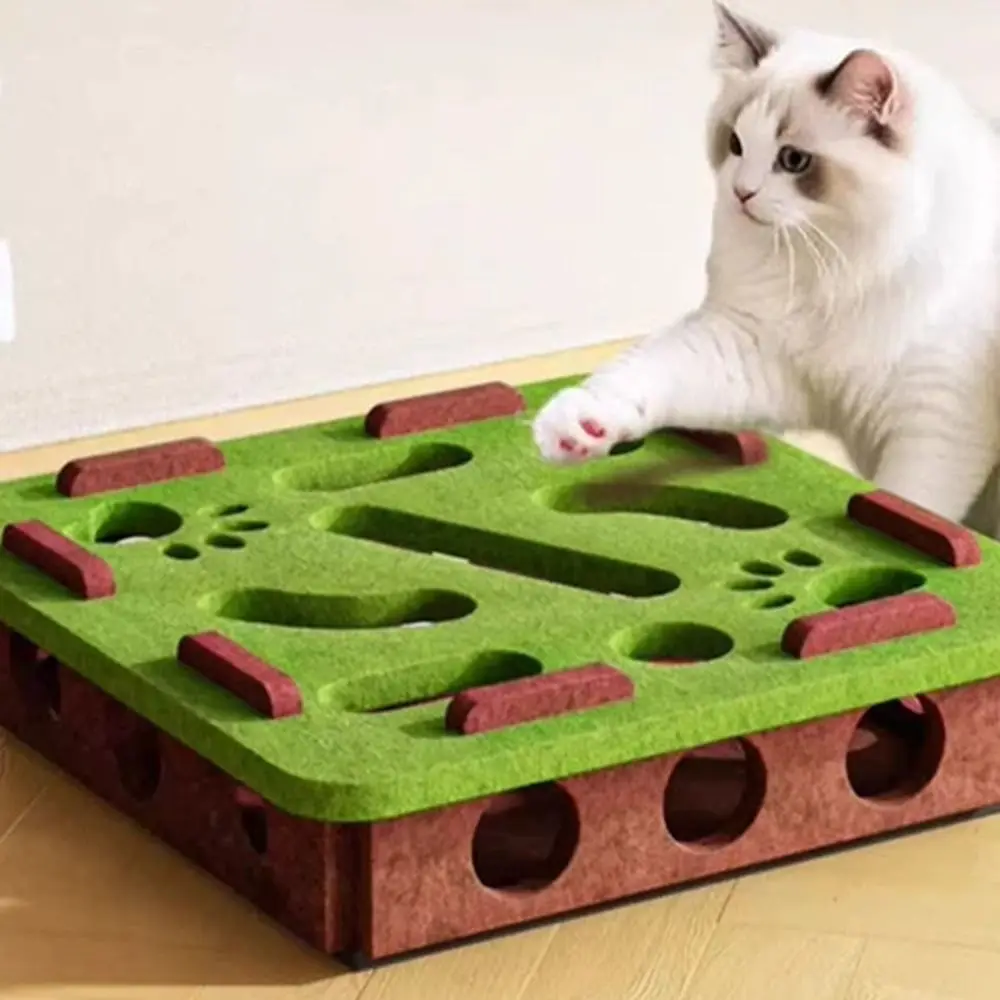 

Durable Creative Pet Puzzle Track Toy Funny Felt Cat Teasing Box Bell Maze Box Interactive Cat Exercise Toy Pet Accessories