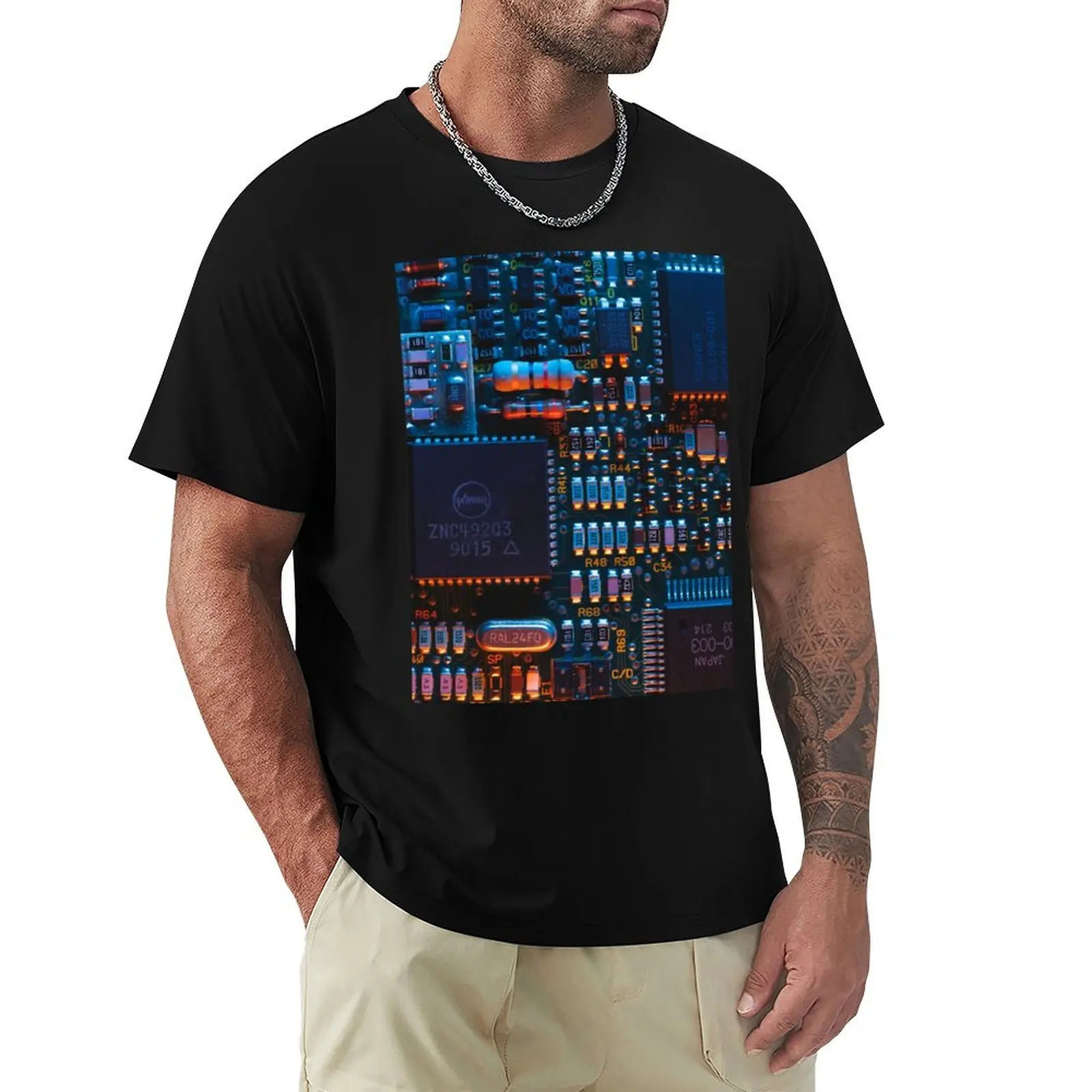 Microchip Circuit T-Shirt Work Utility Casual Tee Shirt
