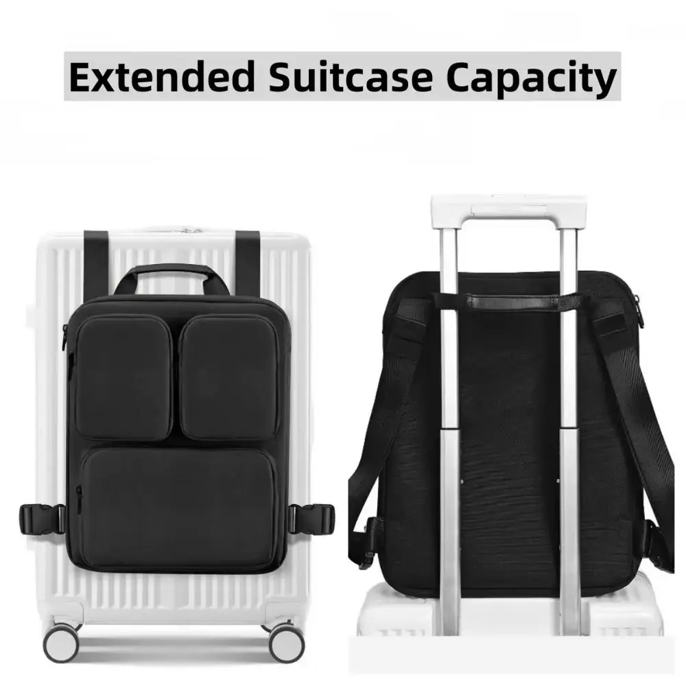 Adjustable Straps Boarding Case Hanging Bag Large Capacity Removable Suitcase Additional Handbag with PU Handle Expansion