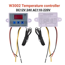 XH-W3002 Temperature Controller AC110V-220V DC12V/24V LED Digital Control Thermostat Microcomputer Switch Thermoregulator Sensor