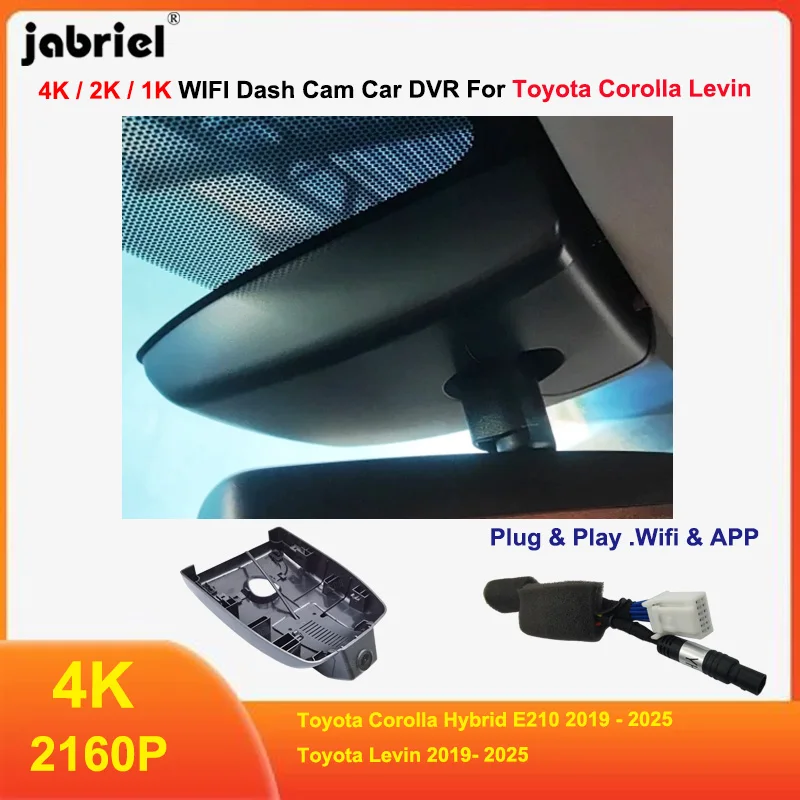 

Plug and play 4K Dash Cam Rear Camera For Toyota Corolla Hybrid E210 Levin 2019-2025 Hatch Hatchback Sedan Car DVR DashCam 4K