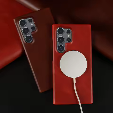 For Samsung Galaxy S24 Ultra Case Magsafe Magnetic Leather Phone Case For Samsung S23FE S20 S22 S21Plus Wireless Charging Cover