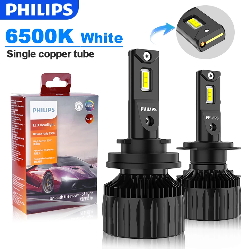 

Philips Ultinon Rally 3550 H7 H4 LED Headlights H8 H9 H11 9005 HB3 9006 HB4 9012 Hir2 9000LM Auto Fog Lamps CSP Chip CANBUS 100W