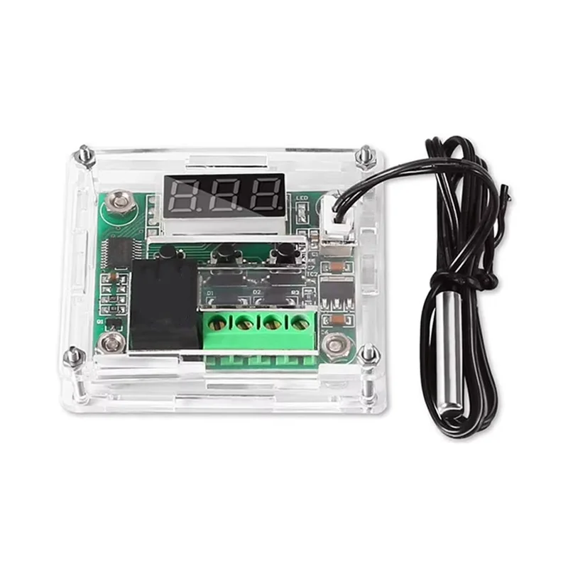 A23F-W1209 Digital Thermostat Control Board RED Digital DC 12V, -50 To 100℃, Waterproof Sensor Switch Plate With Case