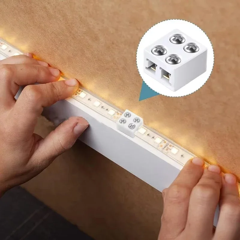 10 Stück LED-Streifen-Befestigungsclips Ohne Schweißen 8mm Anschlussklemme Universeller Bandverbinder Lichterketten-Schnellverbinder – Detail 6