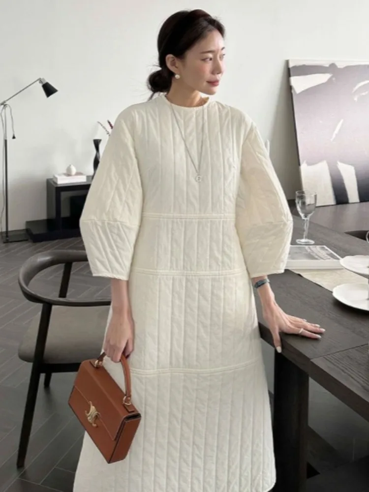 

Ele Cotton irt Dr Женская зимняя новинка Slim Fit Long Lantern Sve round Ne Dr Удобная хлопковая внутренняя куртка