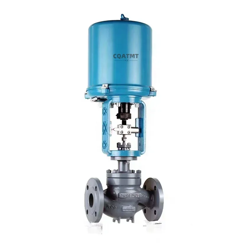 CQATMT Single Seat Sleeve Seat Electronic Electric Control Valve Stainless Steel Modulating Control Valve Regulating Valve