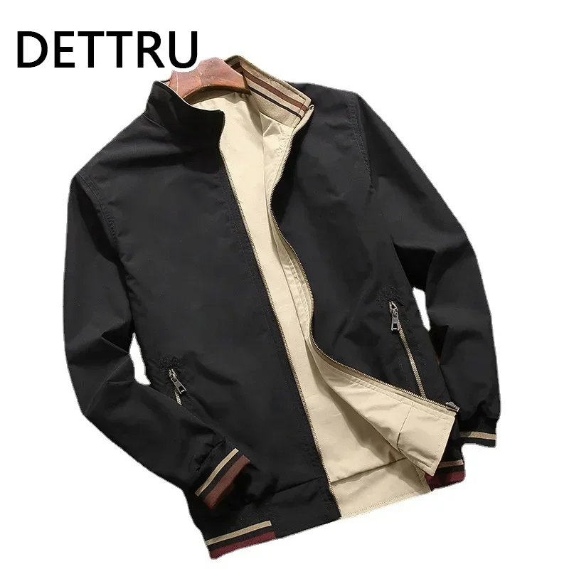 New Arrival Men\'s Casual Jacket Trendy Double-Sided Wear Stand Collar Coat jackets