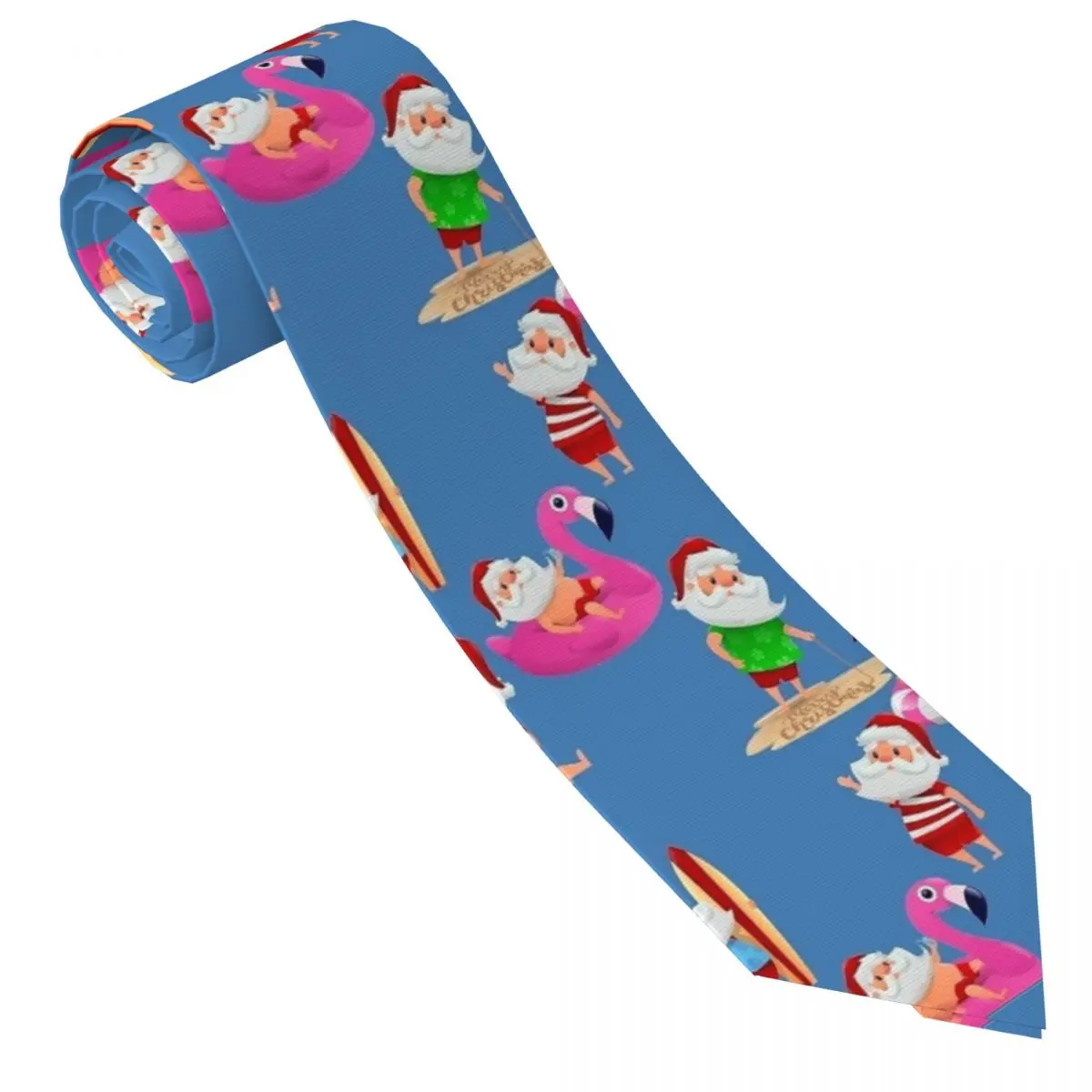 Christmas Beach Santa Claus Vacation Tie Wedding Neck Ties Male Cute Funny Necktie Accessories Quality Pattern Collar Tie